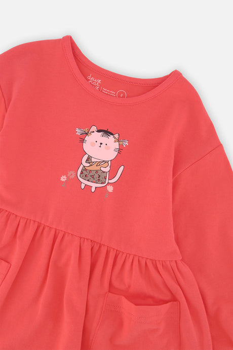 Organic Cotton Tunic Coral Pink-4