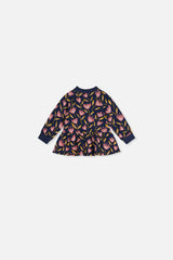 Baby French Terry Top Blue Tulip Print-1