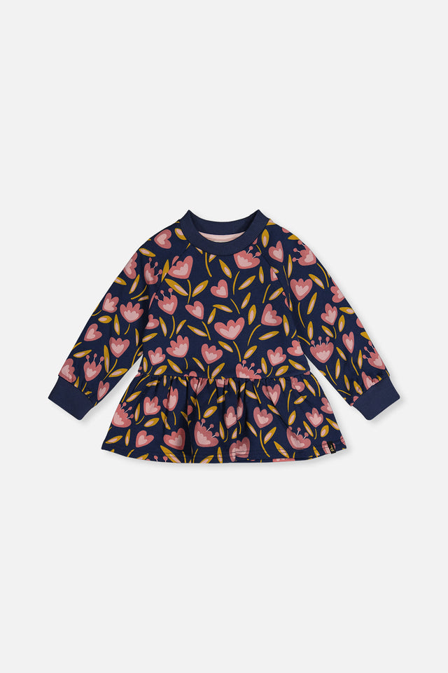 French Terry Top Blue Tulip Print-0