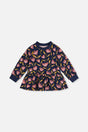 French Terry Top Blue Tulip Print-0