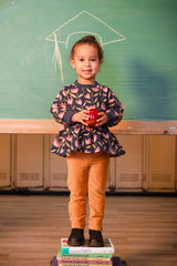 French Terry Top Blue Tulip Print-1