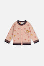 Knitted Jacquard Cardigan Pale Dusty Pink And Navy-0