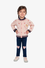 Knitted Jacquard Cardigan Pale Dusty Pink And Navy-1