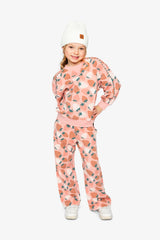 Wide Leg Sweatpants Pink Strawberry Print-4