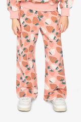 Wide Leg Sweatpants Pink Strawberry Print-1