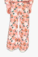 Wide Leg Sweatpants Pink Strawberry Print-3