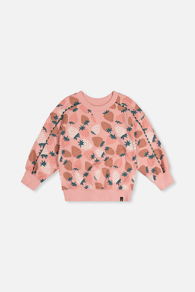 Sweatshirt Pink Strawberry Print-0