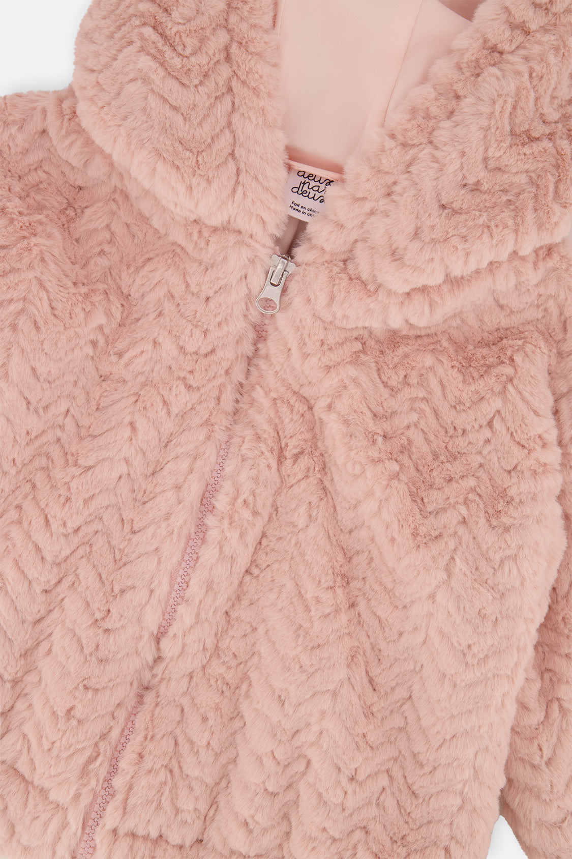 Deux par Deux Faux Fur Hooded Cardigan Pink