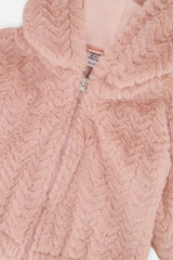 Deux par Deux Faux Fur Hooded Cardigan Pink