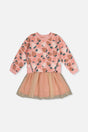 Bi-Material Dress Pink Strawberry Print-0