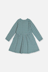 Organic Cotton Dress With Pockets Green Floral Print-4