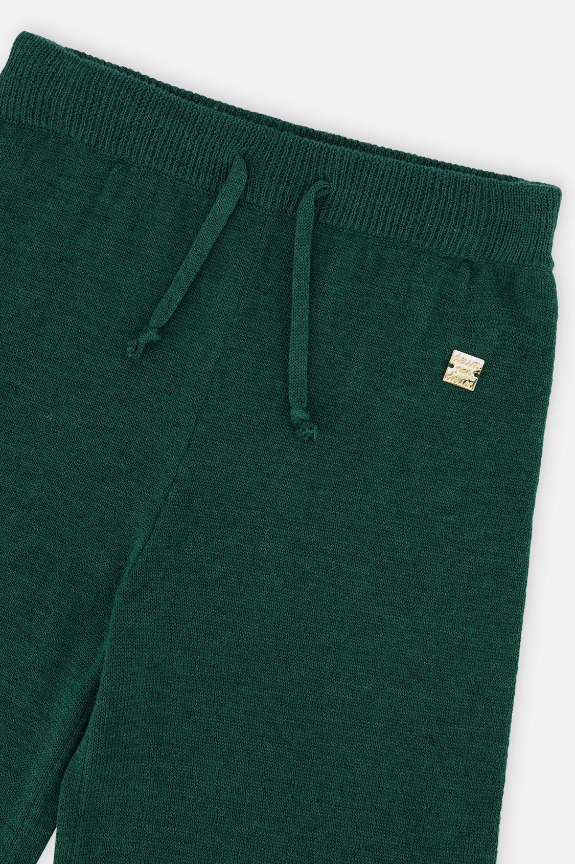 Deux par Deux girls' knit flare pants in jasper printed green, view 7