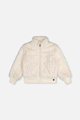 Faux Fur Jacquard Jacket Beige-0