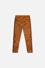 Deux par Deux girls' brown velvet leggings, back view