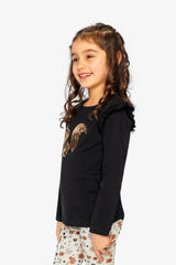 Long Sleeve Organic Cotton Squirrel T-Shirt Black And Brown-2