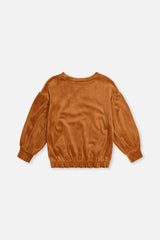Back view of the Deux par Deux brown velvet top