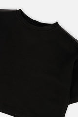 Deux par Deux girls' black short sleeve milano top, additional view