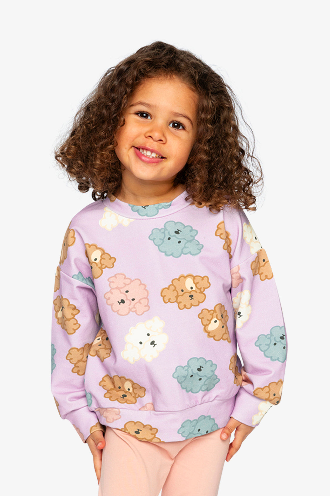 Printed Sweatshirt Purple Poodle Print-1