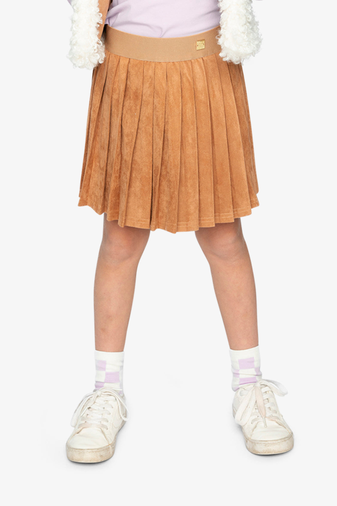 Deux par Deux brown pleated skirt, Poodle Chic lookbook view