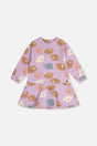 French Terry Dress Purple Poodle Print-0
