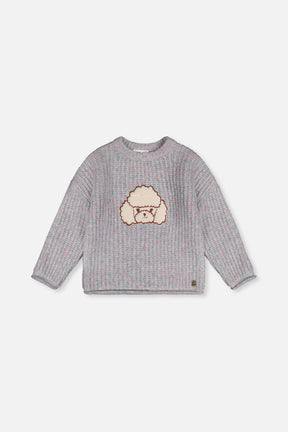 Poodle Sweater Pale Turquoise And Lilac-0