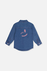 Deux par Deux Denim Shirt Navy Blue product image P2