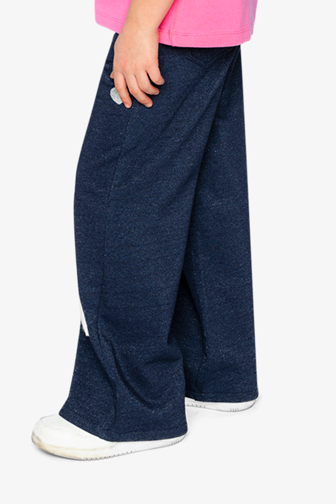 French Terry Pant Navy Blue Denim-3