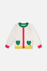 Knitted Cardigan Off-White, Green And Pink-0