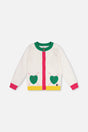 Knitted Cardigan Off-White, Green And Pink-0