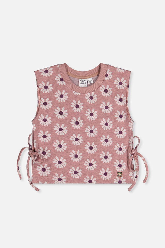 Jacquard Vest Pink Printed Flowers-0