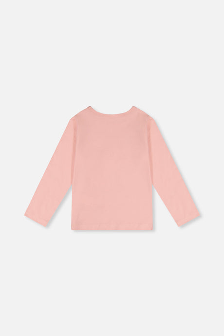 Deux par Deux girls organic cotton jersey t-shirt in pale dusty pink, view 8