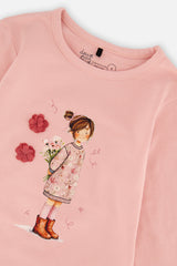Deux par Deux Organic Cotton Jersey T-Shirt Pale Dusty Pink