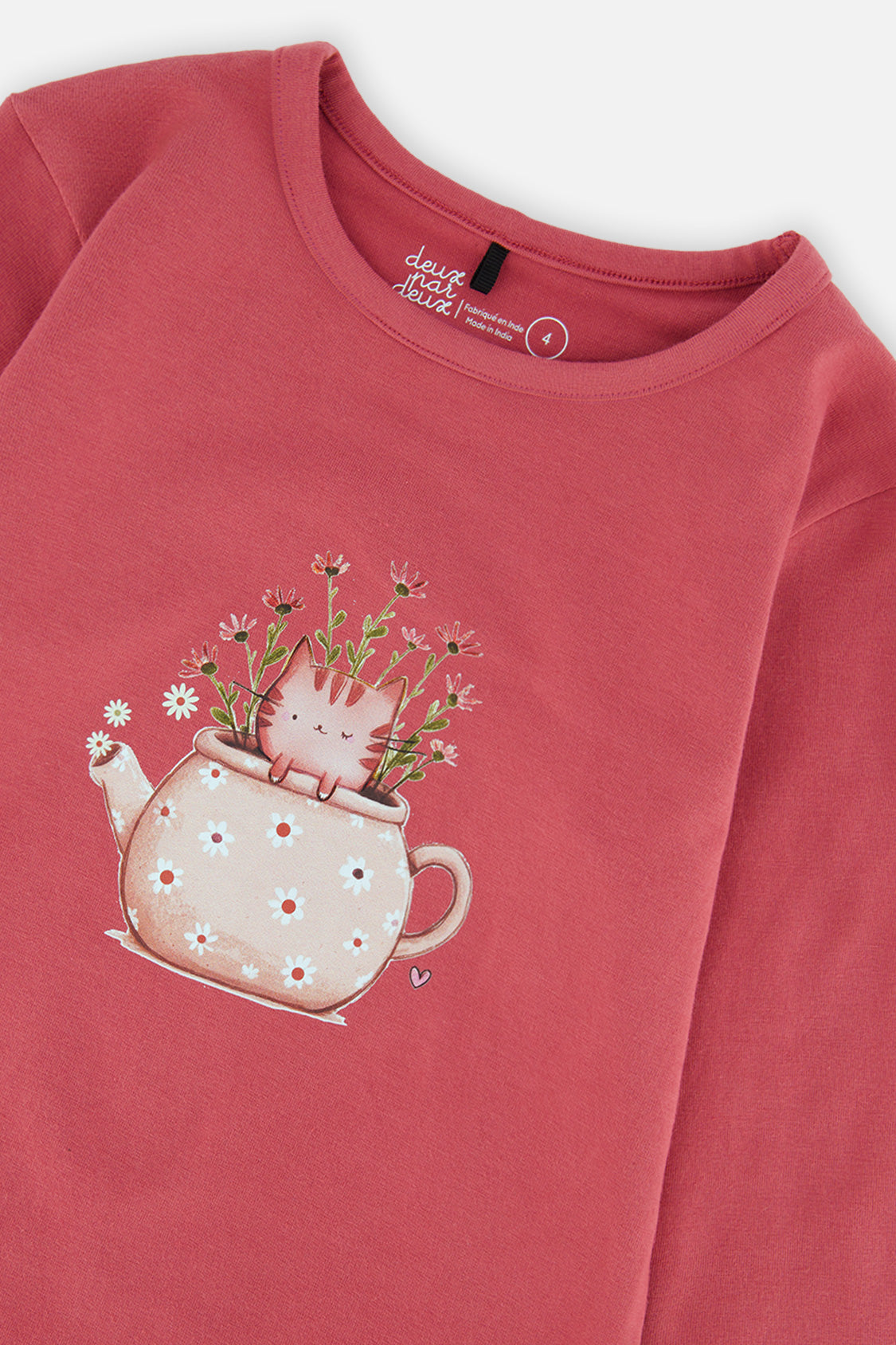 Deux par Deux Organic Cotton Jersey T-Shirt Raspberry Pink