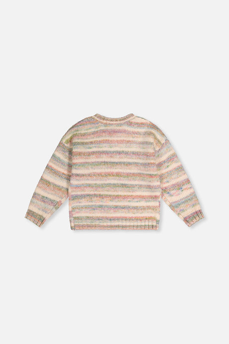 Deux par Deux striped knit cardigan, flat lay back view
