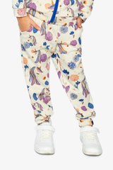 Sweatpants Beige Unicorn Print-1