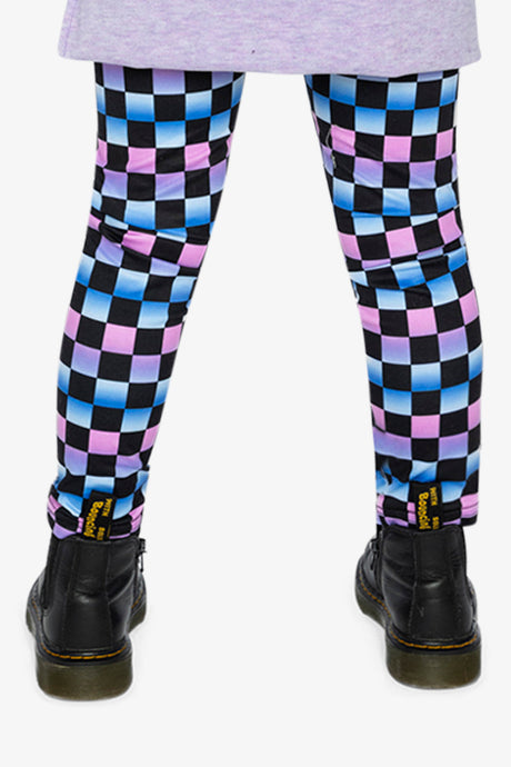 Leggings Black Checkered Print-4