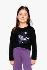 Organic Cotton Jersey T-Shirt Black And Mauve-3