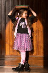 Organic Cotton Jersey T-Shirt Black And Mauve-1