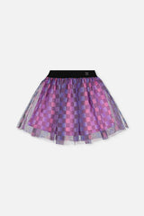 Skirt Black Checkered Print-0