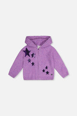 Hooded Knitted Cardigan Violet-0