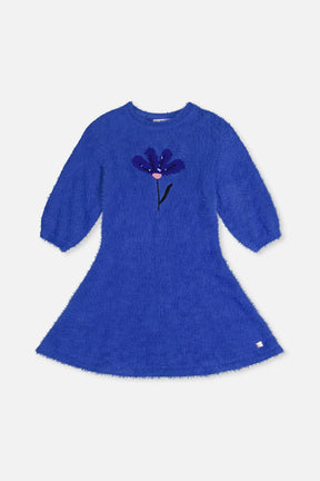 Hairy Knitted Dress Royal Blue-0