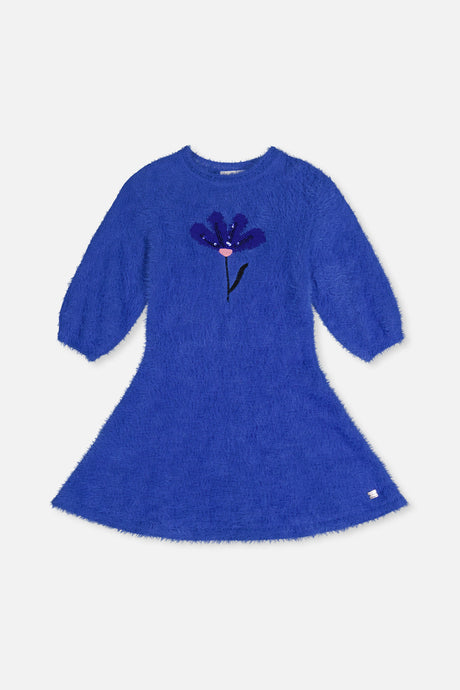 Hairy Knitted Dress Royal Blue-0