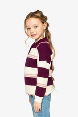 Scalloped Collar Sweater Red And White Stripes-2