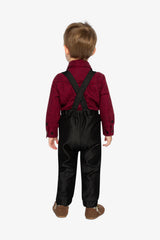 Baby Top & Pants Set Black And Red Houndstooth-3