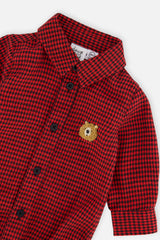 Baby Top & Pants Set Black And Red Houndstooth-4