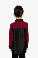 Button Down Shirt Black And Red Houndstooth-3