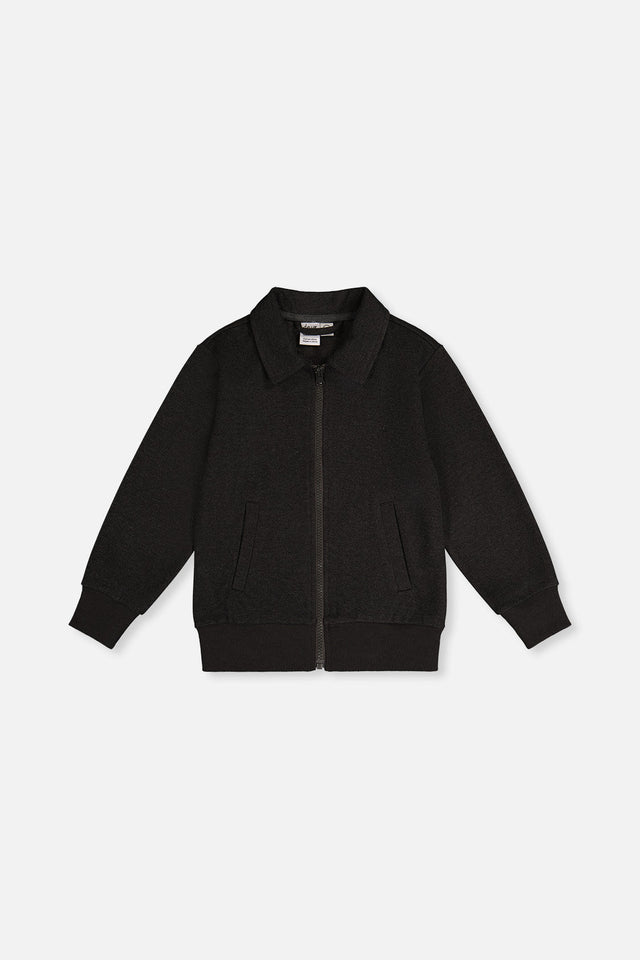 Front Zip Jacket Black-0