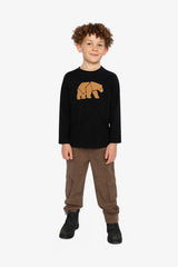 Organic Cotton Jersey T-Shirt Black And Beige-4
