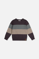Colorblock Knit Sweater Black And Beige-0