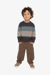 Colorblock Knit Sweater Black And Beige-4